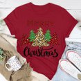 thumbnail image 2 of Christmas Tree Top Womens Casual Round Neck Short-sleeved Christmas Tree Printed T-shirt Top, 2 of 6