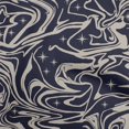 thumbnail image 1 of oneOone Jersey de Coton Bleu Foncé Tissu Abstrait Matière de Robe Tissu Imprimé Tissu au Mètre 58 Pouces de Large, 1 of 4