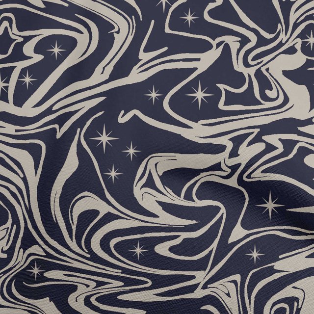 oneOone Jersey de Coton Bleu Foncé Tissu Abstrait Matière de Robe Tissu Imprimé Tissu au Mètre 58 Pouces de Large