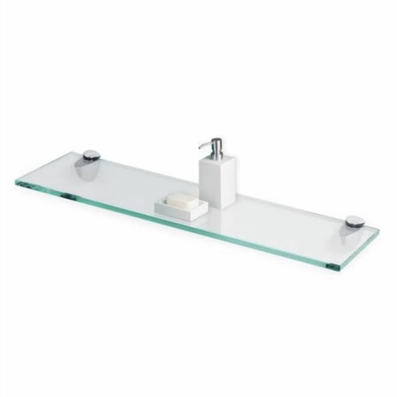 Fab Glass And Mirror Rectangle Shelf Glass Shelves, 8"" X 18"", Clear