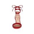 thumbnail image 2 of BLISSFUL STEP Women's Open Toe Kitten Heel Lace Up Fastening Sandals, 2 of 7