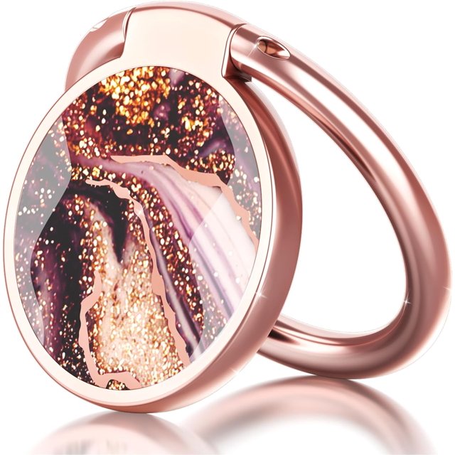 Support de Bague de Téléphone WWS-Cell, Support de Bague de Doigt Rotatif à 360° et Béquille, Poignée en Métal pour Support Magnétique de Voiture, Compatible avec iPhone, Samsung, LG, Sony, Noir et Rose