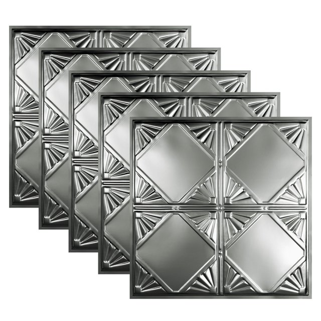 Great Lakes Tin Erie Unfinished 2ft x 2ft Lay In Ceiling Tiles (5 Pack)