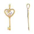 thumbnail image 2 of 14K Yellow and Pink Gold Key Heart Charm Pendant Necklace with Chain, 2 of 4