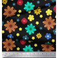 thumbnail image 2 of Soimoi Poly Georgette Fabric Colorful Flowers Clip Art Decor Fabric Printed Yard 52 Inch Wide, 2 of 3
