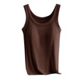 thumbnail image 1 of Timegard Camisoles pour Femmes avec Soutien-Gorge Intégré, Côtelées, Col Rond, Sans Manches, Confortables, Décontractées, pour Sorties, Hauts, Blouses, 1 of 6