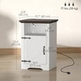 thumbnail image 3 of HOMCOM Ensemble de 2 Tables d'Appoint, Ensemble de Tables de Nuit avec Prises de Recharge, Blanc, 3 of 10