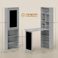 thumbnail image 3 of HOMCOM Bureau Convertible avec Tableau Noir et Étagère Table Multifonction, Gris, 3 of 10