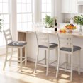 thumbnail image 4 of Gymax Bar Stools Set of 4 Upholstered Counter Height Barstools w/Padded Seat Footrest, 4 of 10