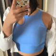 thumbnail image 4 of Dealovy Going out Tops for Women Ribbed Knit Tank Tops Slim Fitted Solid Color Summer Basic Undershirts, 4 of 7