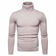 thumbnail image 2 of IROINNID Men's Turtleneck Long Sleeve Jumper Mid-Length Solid Color Knit Pullover Trim Base Sweater Blouse, 2 of 8