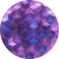 thumbnail image 1 of Ahgly Tapis Rond Lavable en Machine Intérieur Transitionnel Violet, 7 Pieds Rond, 1 of 7