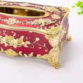 thumbnail image 3 of veasfak Chic Flower Tissue Case Box Toilet Paper Holder Car Bathroom Kitchen Towel Paper A-Red Golden, 3 of 3