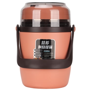Fyearfly Récipient Alimentaire Isolé sous Vide, 2 L Bocal Alimentaire Isolé à 3 Niveaux Récipient Alimentaire Isolé sous Vide Récipient à Soupe en Acier Inoxydable Boîte à Lunch Thermique