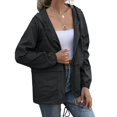 thumbnail image 3 of Women Hooded Jacket Waterproof Drawstring Hiking Rain Jacket Outwear Outdoor Sports Coat Jacket, 3 of 7