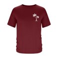 thumbnail image 4 of Pisexur Shirts for Man T Hommes Mode Décontractée Imprimé Col Rond Pull T-Shirt Manches Courtes Blouse Vin, L Chemises de Golf Hommes & Chemises Hommes, 4 of 6