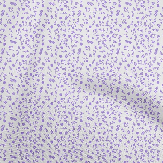 oneOone Velours Violet Tissu à Fleurs Tissu pour Robe Tissu Imprimé Tissu au Mètre 58 Pouces de Large