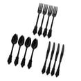 thumbnail image 4 of Decodeary Plastic Forks Spoons Knifes Decor Silverware Party Black 18.5cm 1Set, 4 of 6