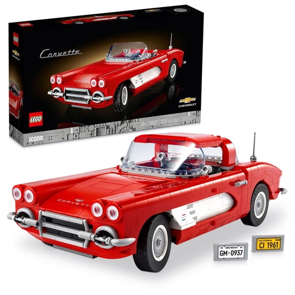 LEGO Icons Corvette Classic Car Model Building Kit for Adults, Birthday Gift Idea for Classic Car Lovers, Build and Display this Replica of an Iconic American Car, 10321