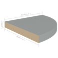 thumbnail image 4 of vidaXL Floating Corner Shelf Grey 35x35x3.8 cm MDF, 4 of 4