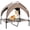 Coffee, variant on PawHut Elevated Dog Bed Cooling Dog Cot Bed w/ Canopy, for M L Light Grey