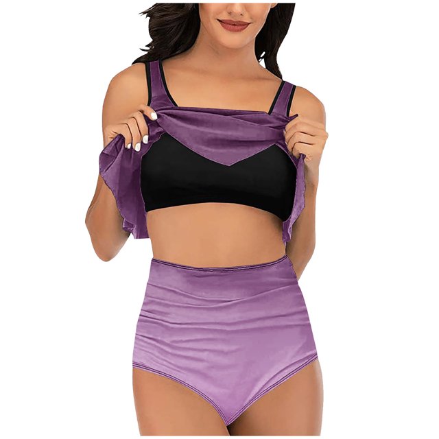 Birdeem Ensemble de Maillot de Bain Bikini à Volants pour Femmes