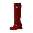 thumbnail image 1 of XZNGL Womens Warm And Comfortable Suede Belt Buckle All Match Inner Heightening Boots, 1 of 9