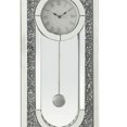 thumbnail image 3 of Benjara BM268979 Wall Clock with Mirror Trim and Molded Design, Silver, 3 of 5