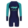 thumbnail image 2 of Haitryli Kids Rash Guard Swimsuit Boys Front Zip Swimwear Long Sleeve Bathing Suit UV Protection Green 5XL, 2 of 7