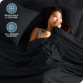 thumbnail image 3 of Bare Home Premium 1800 Collection Ensemble de Draps 4 Pcs, Lit Double, Noir, 3 of 10