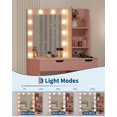thumbnail image 2 of 35.4" Vanity Desk with Mirror & Lights, 4 Drawers, 3 Shelves, Power Outlets, 2 of 2