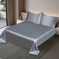 thumbnail image 2 of Ohufall Queen Size Sheet Set Ice Silk Bed Sheet 3 Piece Set Summer Cooling Solid Color Bed Sheets, 2 of 4