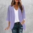 thumbnail image 2 of yoeyez Light Cardigans for Women Summer Womens Plus Size Solid Color Kimono Cardigan Puff Sleeve Tops Oversize Loose Cover Ups Cardigans Purple,M, 2 of 7
