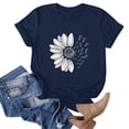 thumbnail image 4 of T-Shirt d'Été Tournesol pour Femmes Grande Taille Blouse Ample Manches Courtes Graphique Décontractée Polyester, 4 of 4