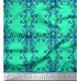 thumbnail image 1 of Soimoi Tissu Poly Georgette à Imprimé Floral et Damassé Ogee, Tissu au Mètre, 52 Pouces de Large, 1 of 1