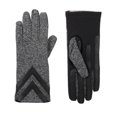 thumbnail image 1 of Isotoner Women' SmartDri Smartouch 3 Button Length Spandex Chevron Gloves - A30660 (Black Heather, L/XL), 1 of 4