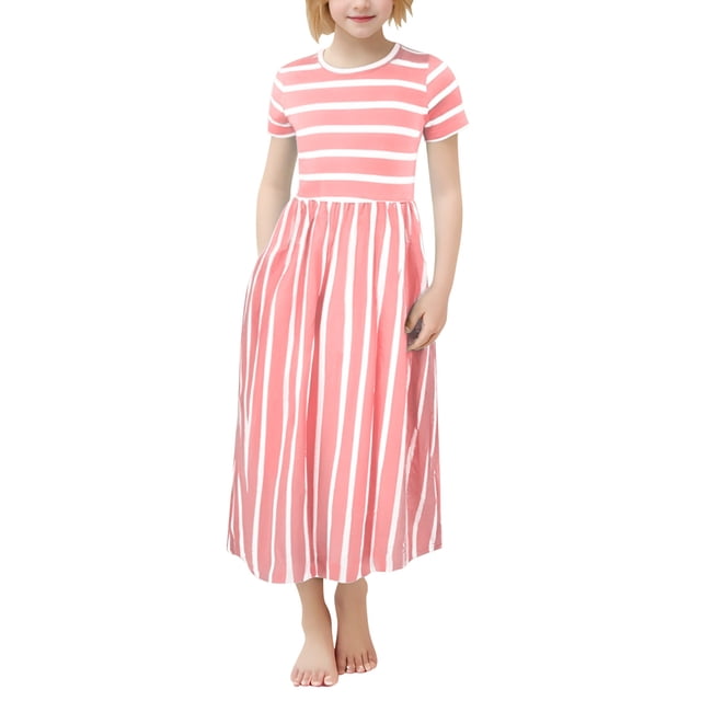 2025 Robes Filles Robe Imprimée Manche Lapin Robe pour Vêtement Robe Deux Pièces Robe pour Rayé