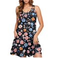 thumbnail image 1 of Ovzne Robes d'Été pour Femmes 2025 Robe de Plage Robe Décontractée pour Femme Dégradé Sans Manches Col Ras du Cou Robe à Imprimé Robe de Printemps Imprimée Liquidation, 1 of 5