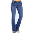 thumbnail image 2 of Ketyyh-chn99 Cargo Jeans Women High Rise Straight Jeans y2k Bootcut Mid-Rise Stretch Jeans Blue,M, 2 of 5