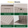 thumbnail image 3 of EasyUp 45 Gallon Resin Deck Box, Lockable Patio Outdoor Storage Box for Furniture, Garden Tools and Tools Storage, Waterproof Outside Storage Boxes（Grey）, 3 of 7