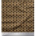 thumbnail image 1 of Soimoi Orange Velvet Fabric Cat Animal Print Sewing Fabric Yard 58 Inch Wide, 1 of 3