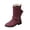Hot Pink, variant on Lovzfmll Wide Calf Boots for Women, Plus Size Cowboy Riding Low Heel, Block Heel Round Toe Booties Belt Buckle Casual White Boots