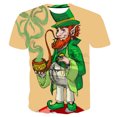 thumbnail image 1 of Chemises à Manches Courtes pour Hommes T-Shirt Décontracté à Manches Courtes Imprimé Jour de la Saint-Patrick Col Rond Chandail Blouse, 1 of 8
