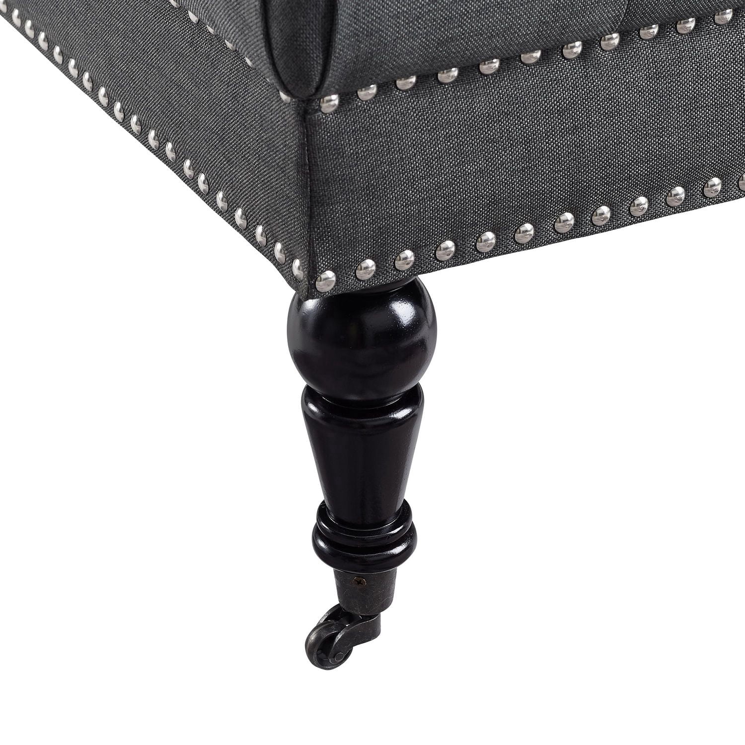 Pouf tufté carré Aubrey charcoal