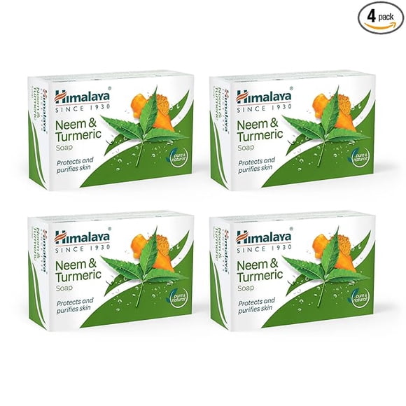 Himalaya Herbals Neem and Turmeric Soap, 125gm (Pack of 4) with Value Pack Save Rs.20