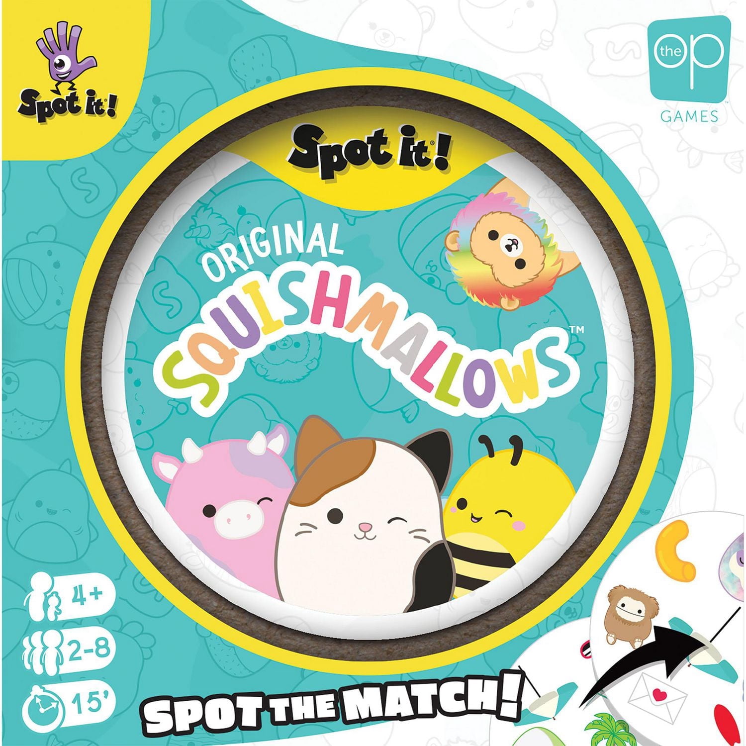 Asmodee - The OP Games - Spot It! - Squishmallow - Fun Card Game for Kids and Adults - For 2 to 8 Players - Ages 4 and up - Multilingual