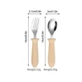 thumbnail image 2 of Meitianfacai 304 Stainless Steel Children's Fork Spoon 2-piece Set With Handle Baby Eating Spoon Training Chopstick Set, 2 of 6