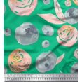 thumbnail image 1 of Soimoi Cotton Cambric Fabric Flower & Leaves Watercolor Print Fabric by the Yard 56 Inch Wide, 1 of 3