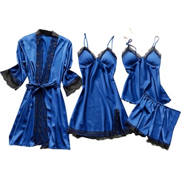 DPTALR Ensemble de Lingerie Robe en Soie et Dentelle pour Femmes, Ensemble de Lingerie