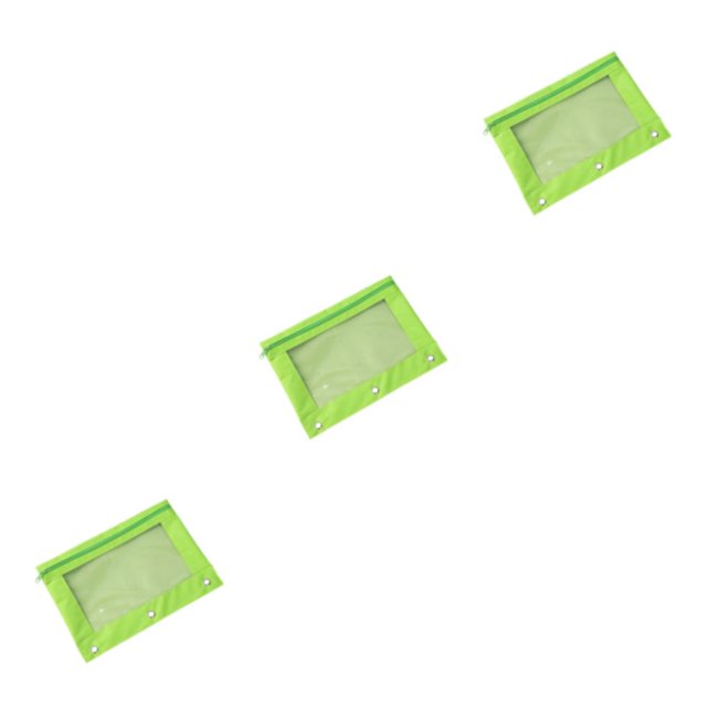 Decodeary Durable Pouch For Organizing Documents In Office Portable Zippered Pouch Fluorescent Green 3Set